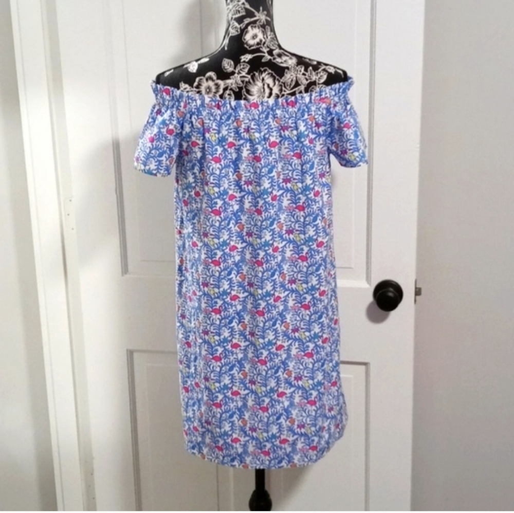 Vineyard vines flamingo off the shoulder dress Sz.L